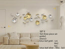GobekUsa Carp Fish Lotus Leaf Gold Wall Pendant - Bionics Home Decor