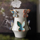 GobekUsa Butterfly Ceramic Vase: Decorative Pot for Flowers, Table Decoration, Room Aesthetic