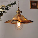 GobekUsa Amber Glass Pendant Light Fixture with Copper Knob Switch