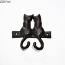 GobekUsa Cat Hook Hanging Shelf: Decorative Cast Iron Wall Coat Rack for Outdoor Decoration