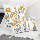 GobekUsa Botanical Floral Embroidered Cushion Cover - Country Style Decorative Pillowcase