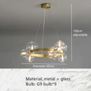 GobekUsa Clear Glass Bubble Chandelier LED Hanglamp G9 Loft Deco Lighting