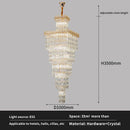 GobekUsa Crystal Hollow Stair Chandelier for Duplex Villa and Hotel Lobby