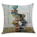 GobekUsa Creative Cat Linen Pillow Case 45x45cm - Sofa Cushion Cover