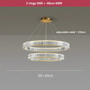 GobekUsa Crystal LED Ring Chandelier - Luxury Villa Stair Pendant Fixture