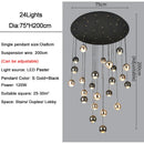 GobekUsa Crystal Ball Pendant Light for Modern Living Room, Black & Gold Luxury Fixture