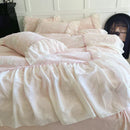 GobekUsa Lace Ruffles Velvet Princess Bedding Set: Duvet, Sheet, Pillowcases
