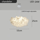 GobekUsa LED Petal Ceiling Chandelier for Living Room, Dimmable Round Bedroom Lamp