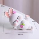 GobekUsa Cute Bunny Figurine Sculpture for Home Decor - Modern, Chubby Rabbit Art Ornament