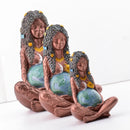 GobekUsa Gaia Mother Earth Lotus Yoga Pose Resin Figurine Decor for Home Nature Sculpture