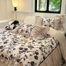 GobekUsa Lace Printed Duvet Cover Set - Elegant, Cozy Bedding for Single & Double Beds
