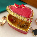 GobekUsa Enameled Metal Jewelry Trinket Box Figurines Hand Painted Storage Case