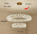 GobekUsa Crystal Flower Chandelier: Modern Nordic Luxury LED Ceiling Lamp for Living Room