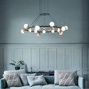 GobekUsa Gold Balls LED Chandelier: Art Deco Round Lighting with Acrylic Balls for Home Décor