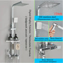 GobekUsa Digital Display Thermostatic Shower Faucet Set with Rain Shower Column, Black