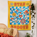 GobekUsa Groovy Mushroom Tapestry: Retro Psychedelic Hippie Wall Decor