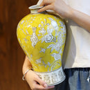 GobekUsa Blue White Porcelain Vase Retro Floral Arrangement Home Decor Ceramic Handicraft