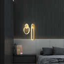 GobekUsa Black Gold Round Pendant Light Chandelier for Bedside Long Cable 12W