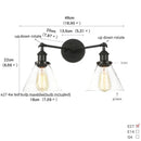 GobekUsa Black LED Wall Sconce 2-Head Lamp for Bedroom Bathroom Mirror