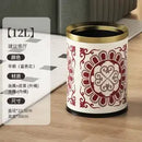 GobekUsa Leather Trash Bin Gold/Silver Metal Large Capacity for Home & Hotel