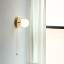GobekUsa Glass Ball LED Wall Lights with Pull Chain Switch for Bedroom Cafe Bathroom