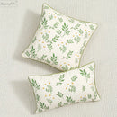 GobekUsa Daisy Floral Green Leaves Embroidery Cushion Cover for Living Room Bedroom