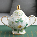 GobekUsa Green Flowers Ceramic Cup & Saucer Set for Coffee, Tea, Juice, and More