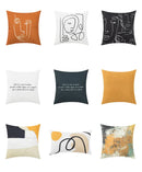 GobekUsa Abstract Geometric Print Cotton Linen Pillow Cover Nordic Style Decor Pillowcase