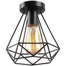 GobekUsa Iron Black Cage Ceiling Lamp Retro Fixtures Home Lighting for Living Room