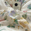 GobekUsa Korean Princess Flowers Bedding Set - Duvet Cover, Bed Skirt, Pillowcases