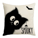GobekUsa Halloween Pumpkin Linen Cushion Cover Set for Home Sofa Bedroom Decor