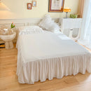GobekUsa Korean Princess Style Double Ruffle Bedding Set for Queen King Bed