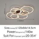 GobekUsa LED Chandelier: Modern Living Study Bedroom Lamps, Round Rings Foyer Chandeliers Luminaire