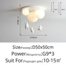 GobekUsa Kids Cartoon Panda Polar Bear Ceiling Light Chandelier for Boys and Girls' Bedroom