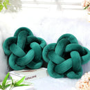 GobekUsa Green Star Knotted Lumbar Cushion - Handmade Stuffed Throw Pillow