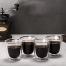 GobekUsa 5PCS Double Wall Glass Coffee Mugs Set, 150ml Insulated Cups for Bar Tea Juice
