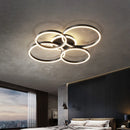 GobekUsa LED Chandelier: Modern Living Study Bedroom Lamps, Round Rings Foyer Chandeliers Luminaire