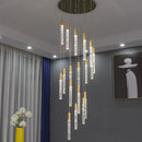 GobekUsa Cylindrical Stair Chandelier: Modern Attic Living Room Lighting