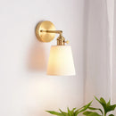 GobekUsa Ceramic LED Wall Light Striped White Modern Nordic Pull Chain Mirror Lamp