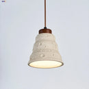 GobekUsa Japanese Style LED Pendant Lights Wood Canopy Cement Lampshade