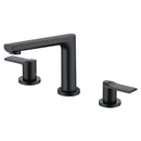 GobekUsa Brush Gold Widespread Basin Faucet Three Hole Mixer, Hot Cold, 8" Centers