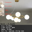 GobekUsa Black Magic Bean Ceiling Chandelier with Golden Lamp Body Glass Pendant Light