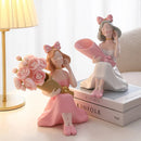 GobekUsa Girl Statues Vase Ornaments Office Decor Figurines TV Cabinets Floral Accessories