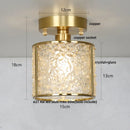 GobekUsa Copper Canopy LED Ceiling Light Glass Crystal Nordic Modern Decor for Home