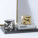 GobekUsa Gold Ceramic Geometric Irregular Fold Pattern Decorative Figurine