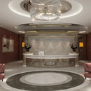 GobekUsa Golden Round Ceiling Chandelier for Bedroom Dining Art Gallery Indoor LED Fixture