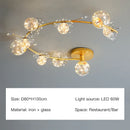 GobekUsa Gold Crystal Glass Ball LED Chandelier for Modern Living Room Bedroom Dining Kitchen