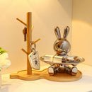 GobekUsa Astronaut Rabbit Resin Tray: Home Office Desktop Decor & Storage