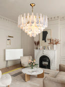 GobekUsa Alabaster Lustre LED Chandelier for Dining Room