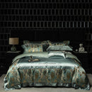 GobekUsa Luxe Brocade Jacquard Bedding Set with Egyptian Cotton & Embroidery